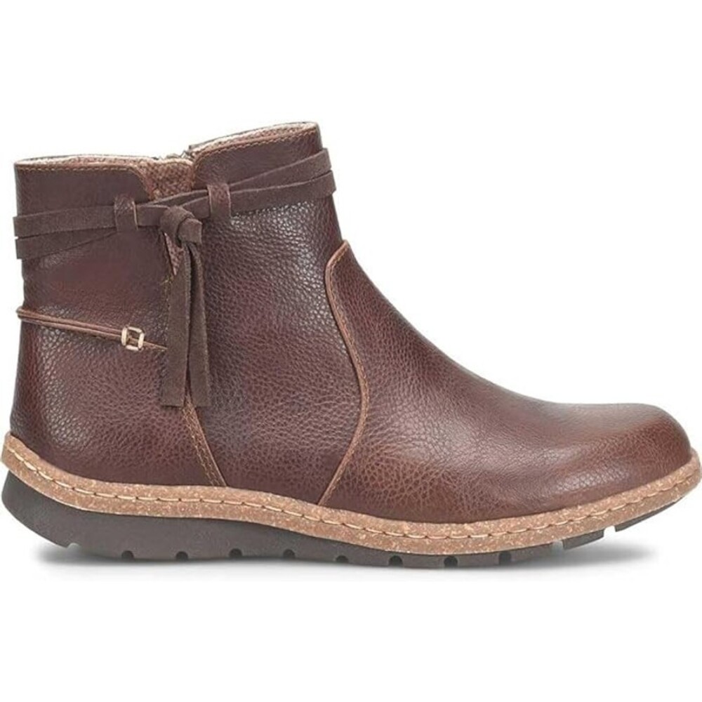 BOC by Born Addi Dark Brown Faux Leather Flat Heel Booties Women's Size 11M NIB